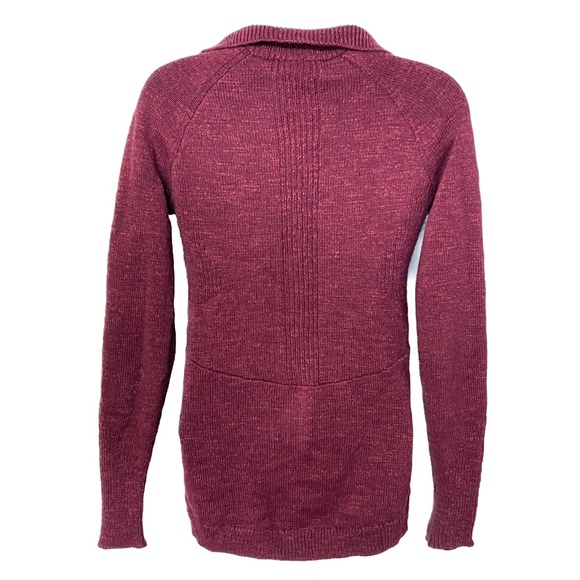 Lululemon Summit Stride Sweater S Heathered Deep Rouge Cotton 1/4 Zip Pull On - Picture 6 of 8